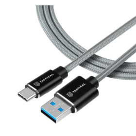 Tactical Fast Rope Aramid Ladekabel USB-A auf USB-C 1m grau