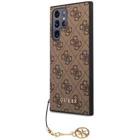 Samsung Galaxy S23 Ultra Guess 4G Charms pouzdro hnědá