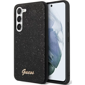 Samsung Galaxy S23 Guess PC/TPU Glitter Flakes Metal Logo puzdro čierna