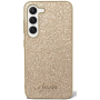 Samsung Galaxy S23 Plus Guess PC/TPU Glitter Flakes Metal Logo-Hülle gold