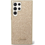 Samsung Galaxy S23 Ultra Guess PC/TPU Glitter Flakes Metal Logo case gold