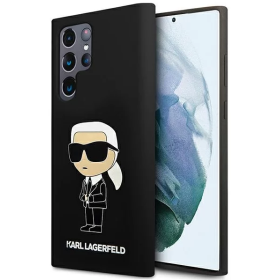 Samsung Galaxy S23 Ultra Karl Lagerfeld Liquid Silicone Ikonik NFT case black