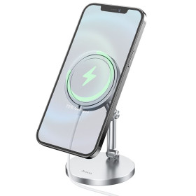 hoco. PH39 wireless magnetic stand for iPhone 12 series silver