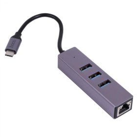 hoco. HB34 Gigabit sítový adaptér Type-C to USB šedá