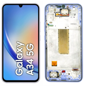 Samsung Galaxy A34 5G (SM-A346B) LCD displej + dotyková plocha + rám fialová - originál