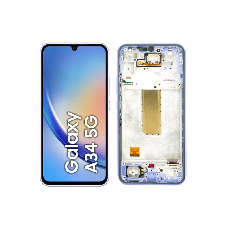 Samsung Galaxy A34 5G (SM-A346B) LCD displej + dotyková plocha + rám fialová - originál