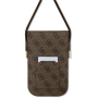 Guess PU 4G Metal Logo Script Phone Bag hnědá