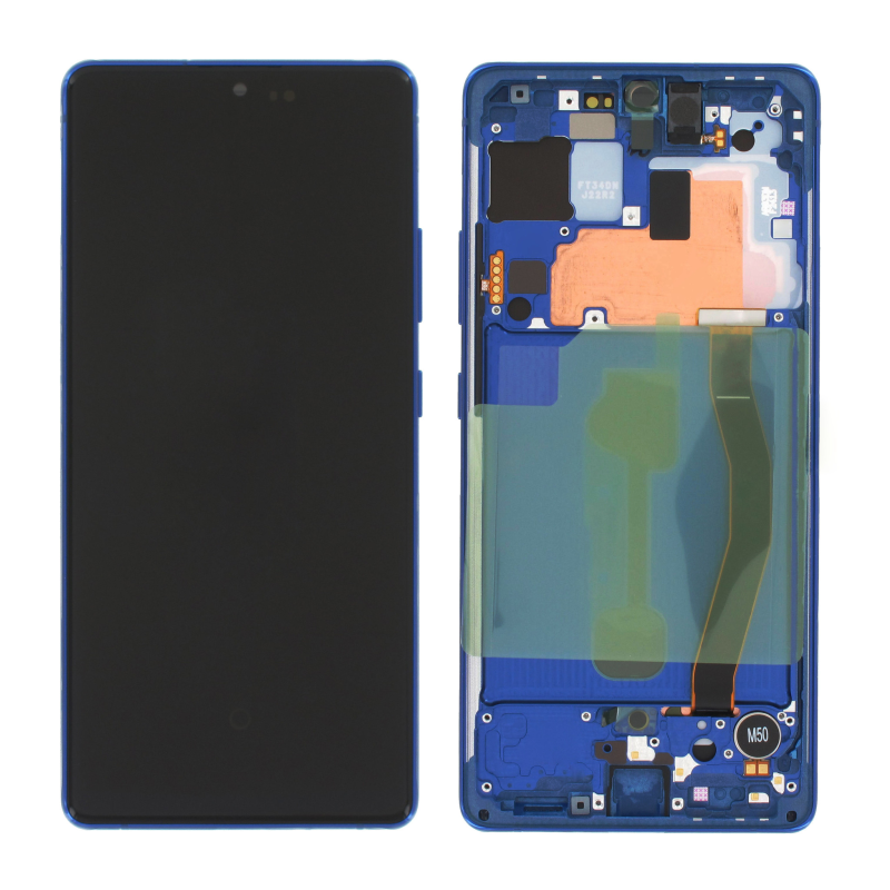 Samsung Galaxy S10 lite SM-G770F LCD displej + dotyková plocha + rám modrá - originál