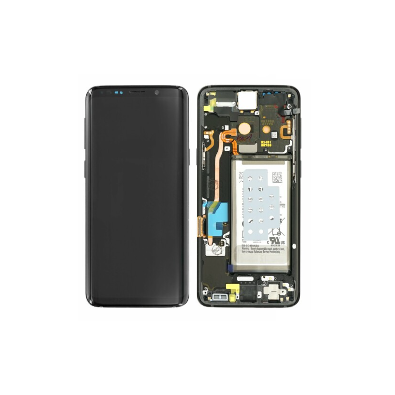 Samsung Galaxy S9 G960F LCD displej + dotyková plocha + rám + batérie černá - originál