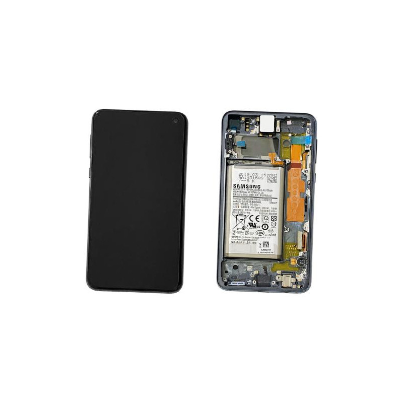 Samsung Galaxy S10e G970F LCD displej + dotyková plocha + rám + batérie černá - originál