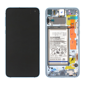 Samsung Galaxy S10e G970F LCD-Display + Touchscreen + Rahmen + Akku blau - original