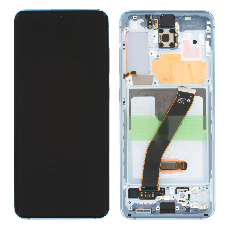 Samsung Galaxy S20 (SM-G980F) LCD-Display + Touchscreen + Rahmen ohne Kamera blau - original