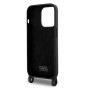 iPhone 15 Pro Karl Lagerfeld Liquid Silicone Crossbody Ikonik Case schwarz