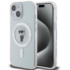 iPhone 15 Karl Lagerfeld IML Ikonik MagSafe Case transparentní
