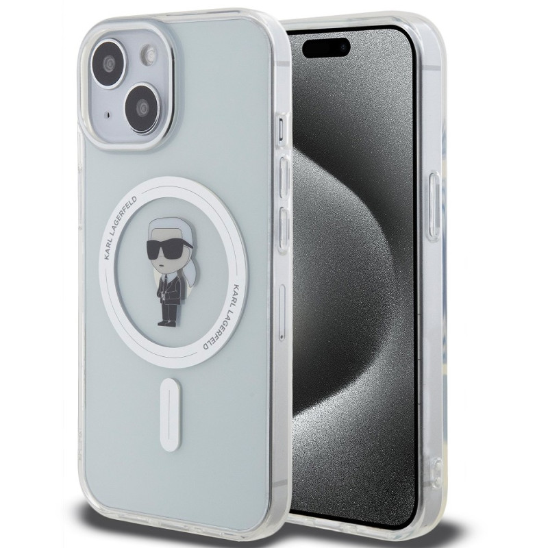 iPhone 15 Karl Lagerfeld IML Ikonik MagSafe Case transparent