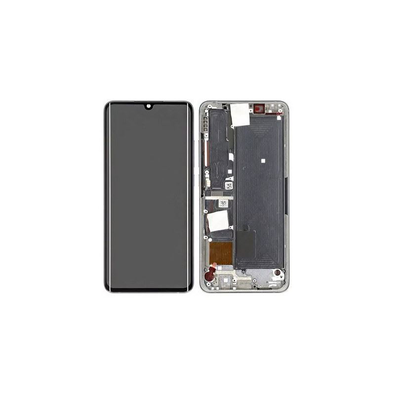 Xiaomi Mi Note 10, Note 10 Pro, Note 10 lite LCD displej + dotyková plocha + rám stříbrná - originál
