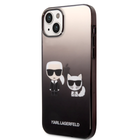 iPhone 14 Plus Karl Lagerfeld Gradient Karl and Choupette Case schwarz