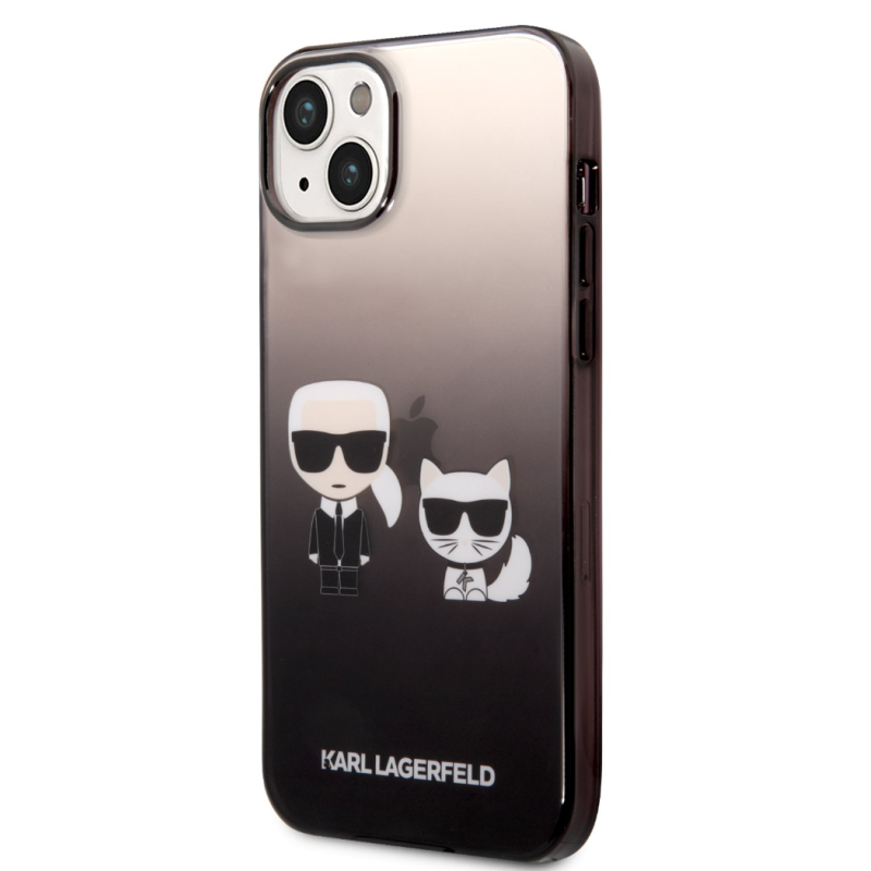 iPhone 14 Plus Karl Lagerfeld Gradient Karl and Choupette Case schwarz
