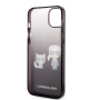 iPhone 14 Plus Karl Lagerfeld Gradient Karl and Choupette Case fekete