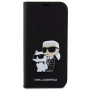 iPhone 15 Karl Lagerfeld PU Saffiano Karl and Choupette NFT Book sleeve black