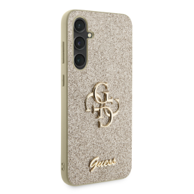Samsung Galaxy S23 FE Guess PU Fixed Glitter 4G Metal Logo Case zlatá