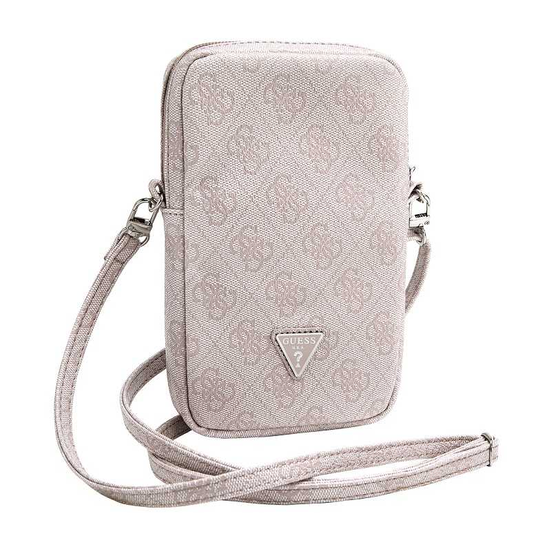 Guess PU 4G Triangle Logo Wallet Phone taška Zipper ružová