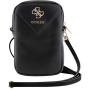 Guess PU Grained 4G Metal Logo Wallet Phone Bag Zipper black