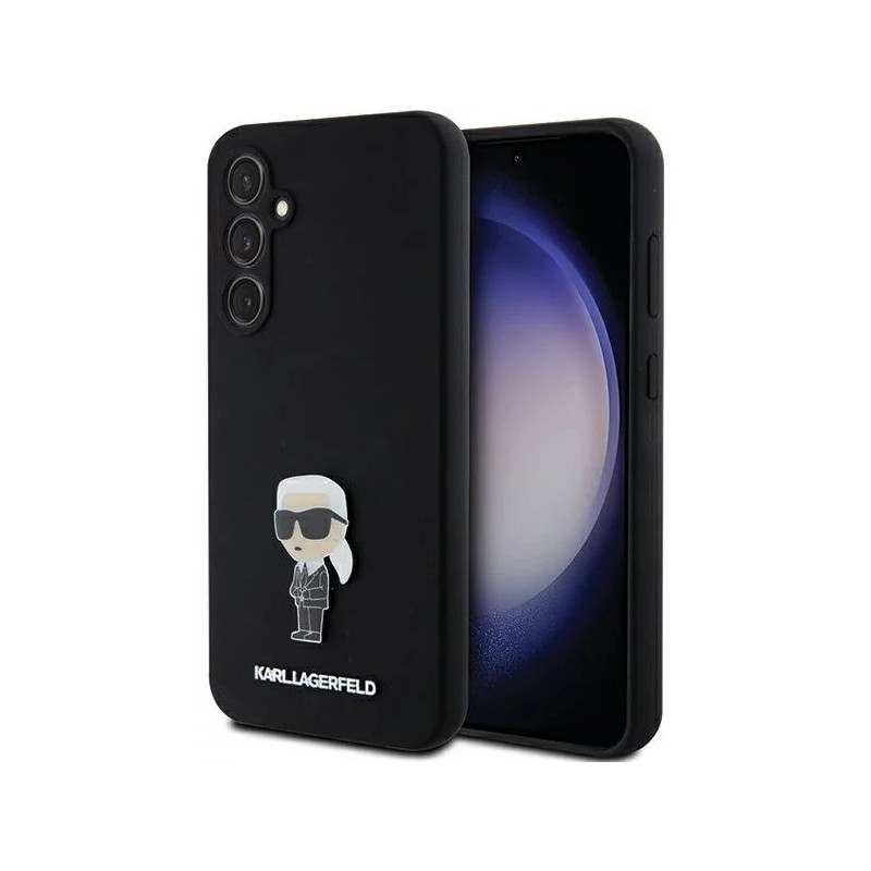 Samsung Galaxy S23 FE Karl Lagerfeld Liquid Silicone Metal Ikonik Case černá