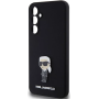 Samsung Galaxy S23 FE Karl Lagerfeld Liquid Silicone Metal Ikonik Case černá