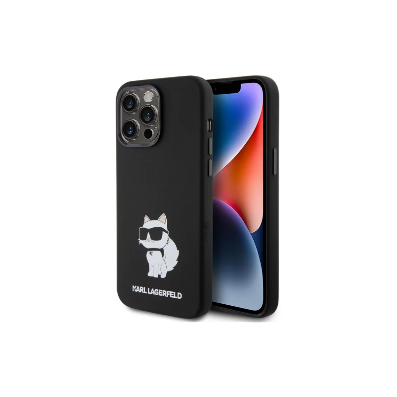 iPhone 15 Pro Karl Lagerfeld Liquid Silicone Choupette NFT Case schwarz