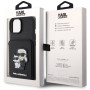 iPhone 15 Karl Lagerfeld PU Saffiano Card Slot Stand Karl and Choupette Case černá
