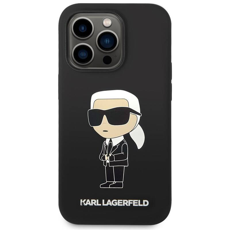 iPhone 15 Pro Karl Lagerfeld Liquid Silicone Ikonik NFT pouzdro černá