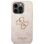 iPhone 15 Pro Guess PU 4G Metal Logo sleeve pink