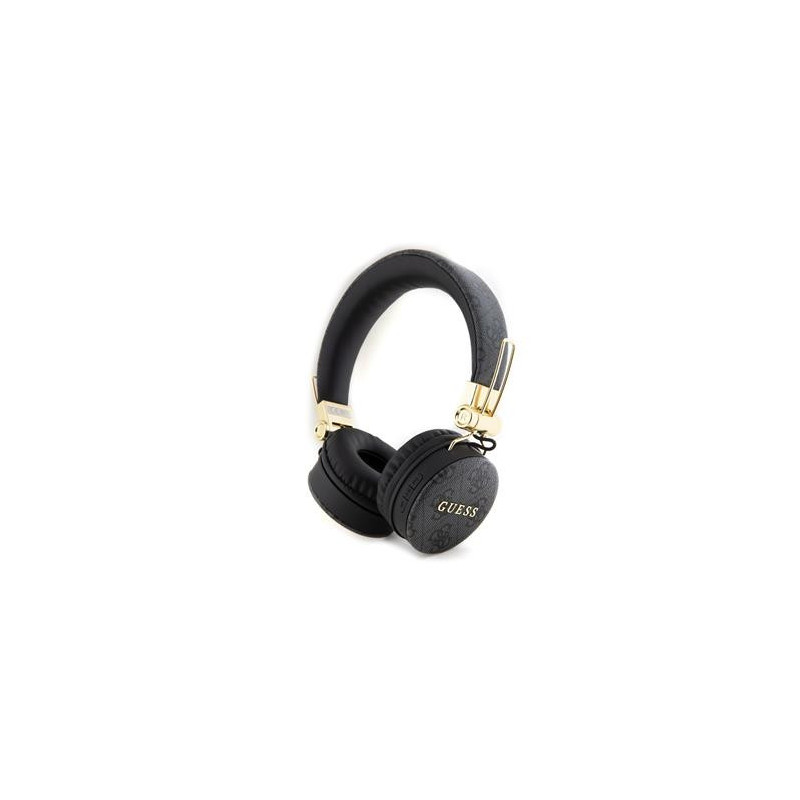 Stereo sluchátka Guess PU Leather 4G Metal Logo BT5.3 černá