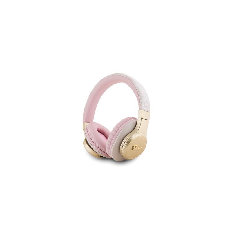 Guess PU-Leder 4G Script Logo BT5.3 Stereo-Kopfhörer pink