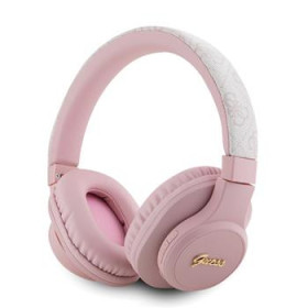 Guess PU Leather 4G Tone on Tone Script Logo BT5.3 Stereo Headphone pink