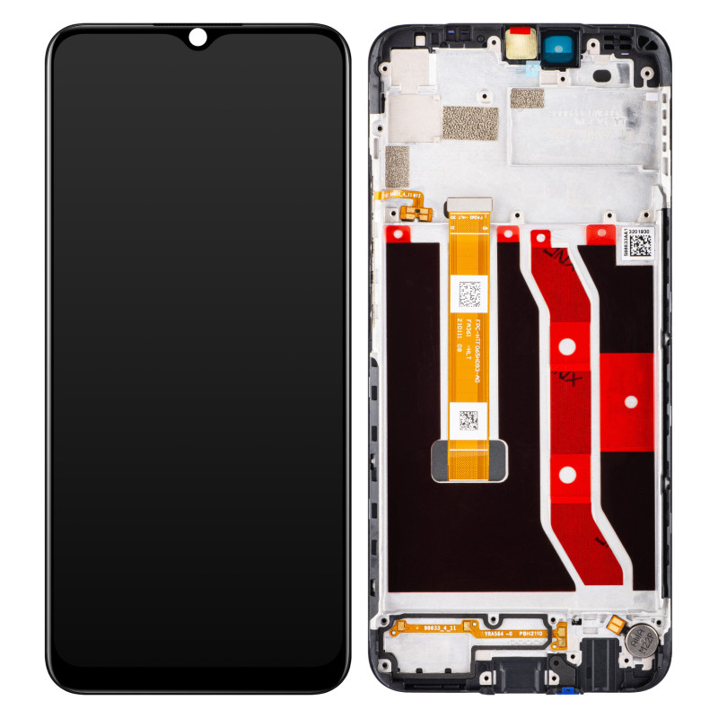 Realme Narzo 30A LCD + touch screen + front panel black - original