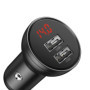 Baseus CCBX-0G Nabíjačka do Auta s Displejom 24W 2x USB šedá