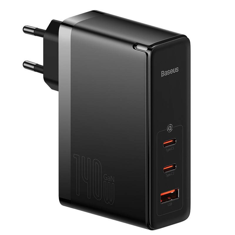 Baseus CCGP100201 GaN5 Pro Fast Nabíječka USB + 2xUSB-C 140W černá