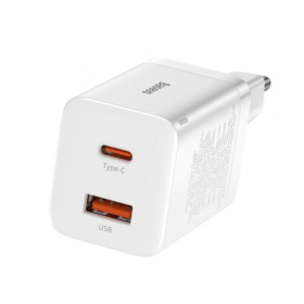 Baseus CCSUPP-E02 Super Si Quick Charger USB + USB-C 30W white