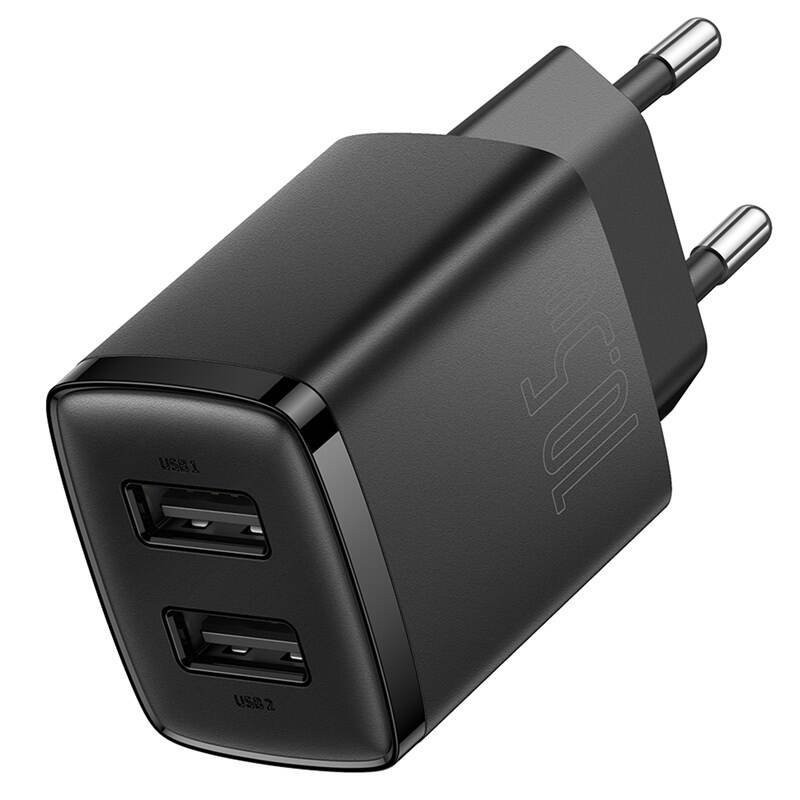 Baseus CCXJ010201 Compact Charger 2xUSB 10,5W schwarz