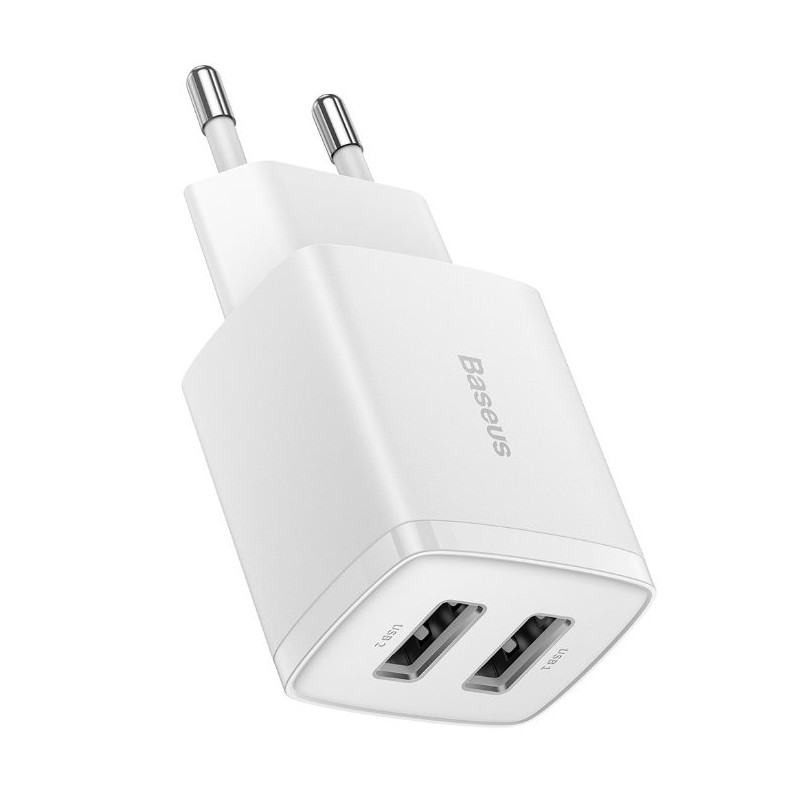 Baseus CCXJ010202 Compact Charger 2xUSB 10,5W weiss