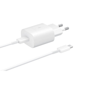EP-TA800XWE Samsung 25W Cestovní nabíječka + USB-C Datový Kabel bílá