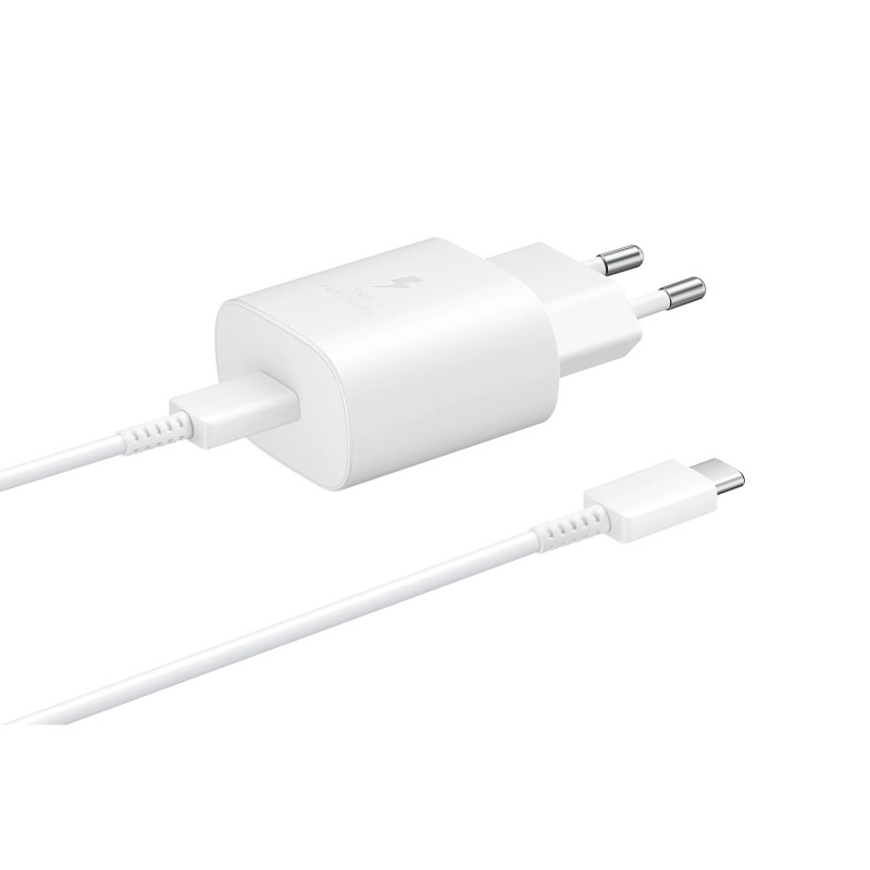 EP-TA800XWE Samsung 25W Cestovní nabíječka + USB-C Datový Kabel bílá