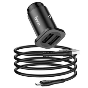 Hoco. NZ4 Car Charger 2 x USB + Cable Micro USB Wise Road 24W black