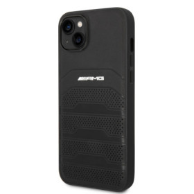 AMG Leather Debossed Lines Case for iPhone 14 black