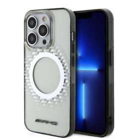 AMG PC/TPU Rhombuses Magsafe pouzdro pro iPhone 15 Pro transparentní