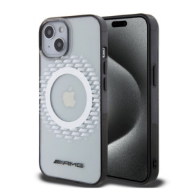 AMG PC/TPU Rhombuses Magsafe pouzdro pro iPhone 15 transparentní