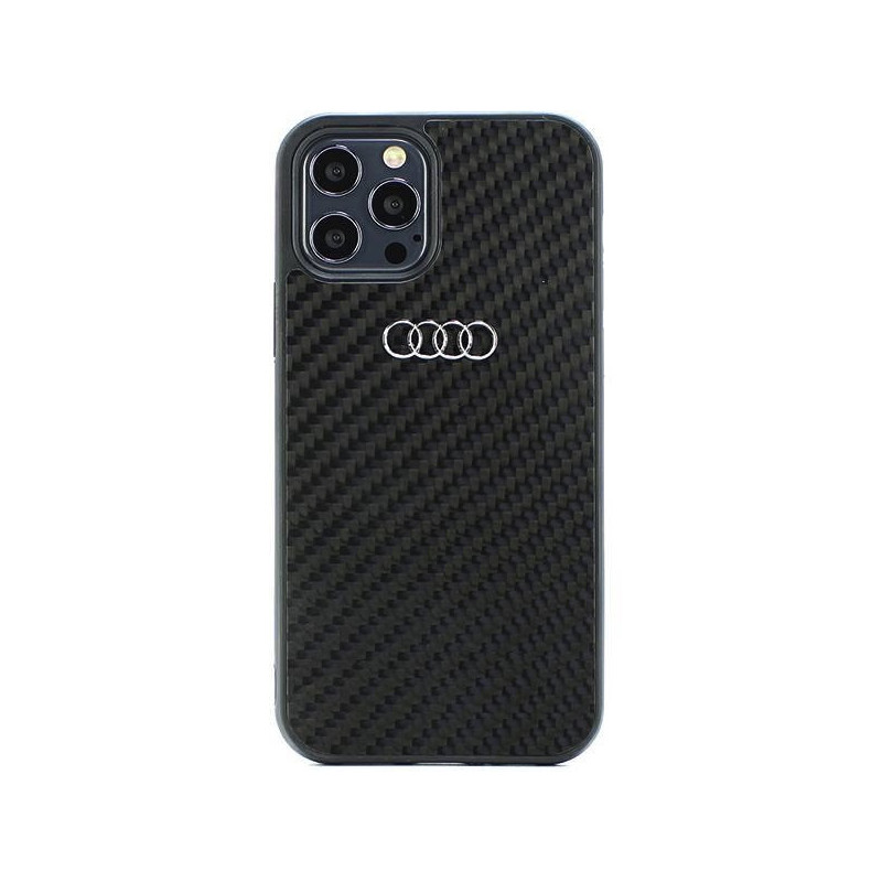 Audi Carbon Fiber pouzdro pro iPhone 12/12 Pro černá
