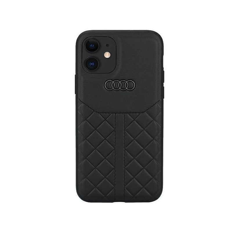 Audi Genuine Leather Case for iPhone 12/12 Pro schwarz